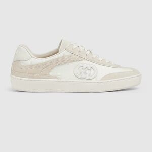 Gucci Cream and Tan Leather Sneakers